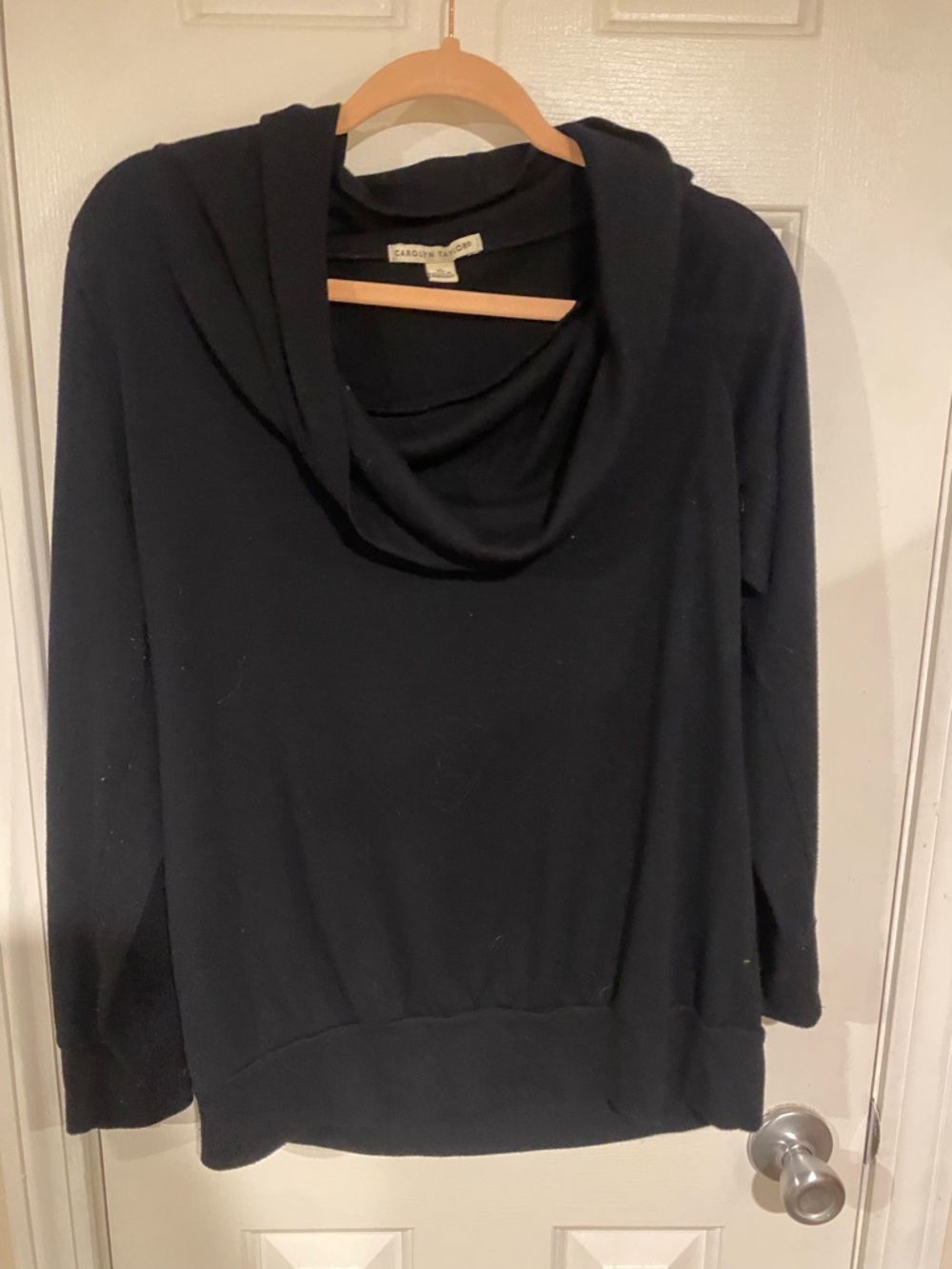 Carolyn Taylor Black Cowl Neck Sweater